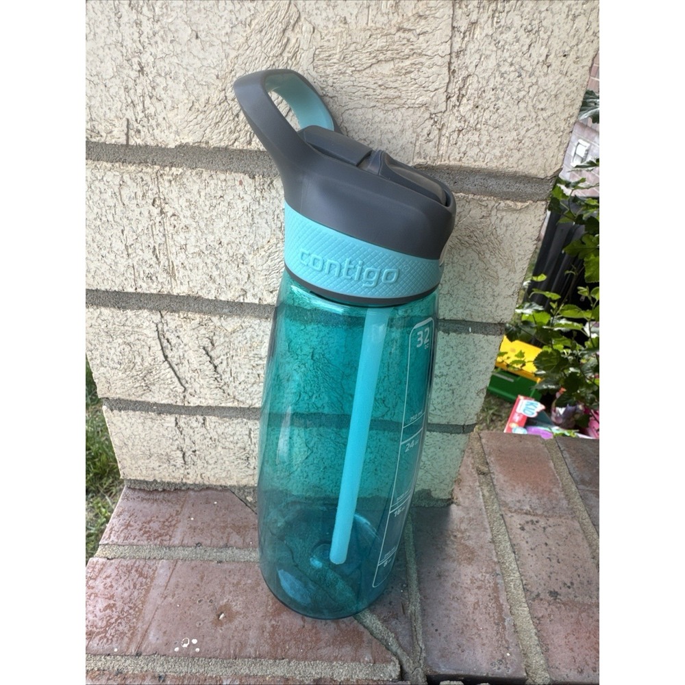 Contigo Ashland Tritan Water Bottle w/Autospout And Lock Teal 32oz Green